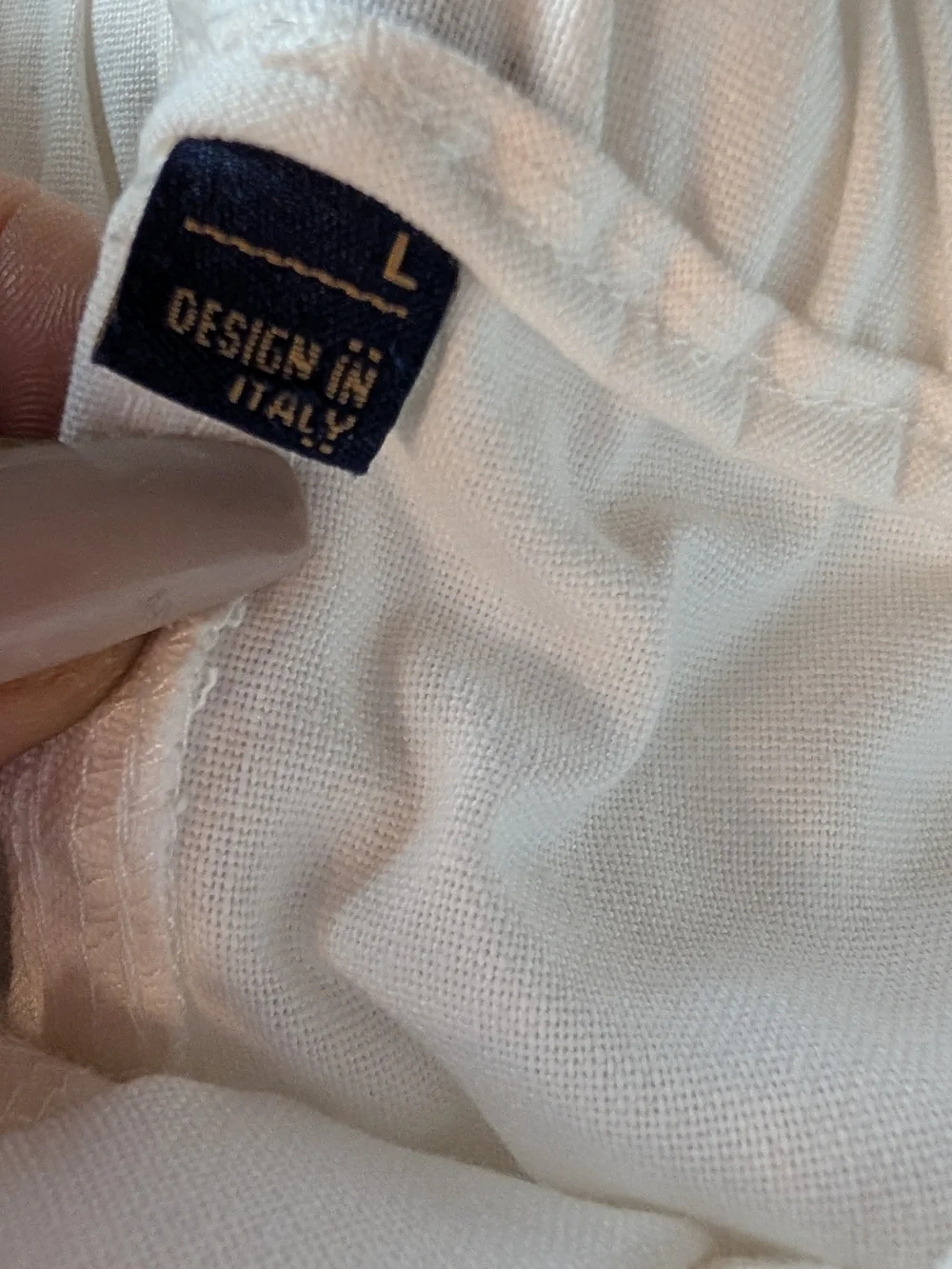 Linen/Cotton Drawstring Elastic Waist Ivory Shorts Large